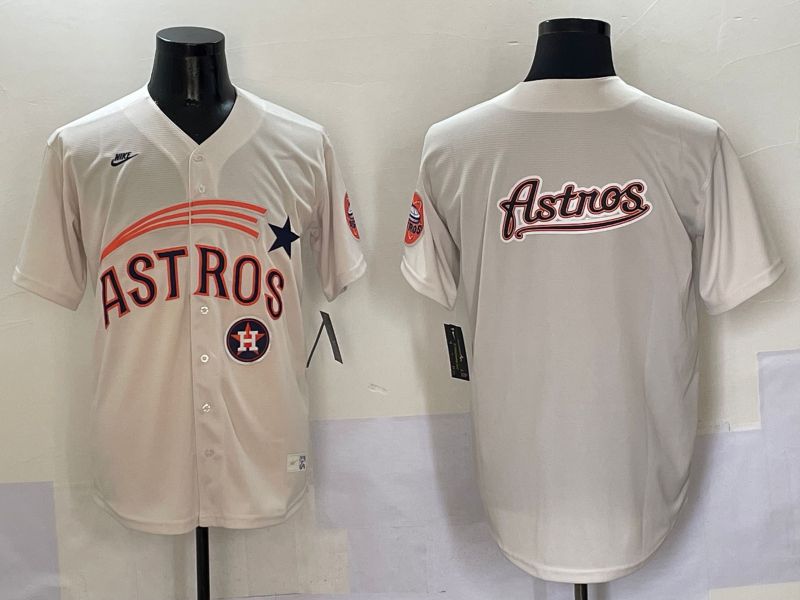 Men Houston Astros Blank Cream Five generations Joint Name 2025 Nike MLB Jersey style 20